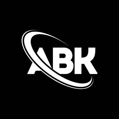 ABK logo. A B K design. White ABK letter. ABK/A B K letter logo design. Initial letter ABK linked circle uppercase monogram logo.	