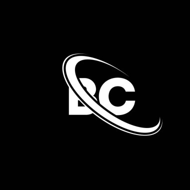 BC logo. B C design. White BC letter. BC/B C letter logo design. Initial letter BC linked circle uppercase monogram logo.	