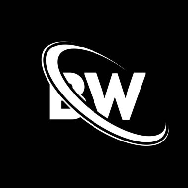 BW logo. B W design. White BW letter. BW/B W letter logo design. Initial letter BW linked circle uppercase monogram logo.	