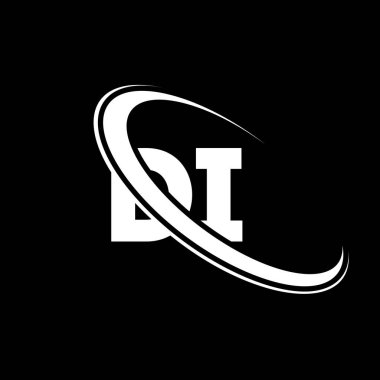 DI logo. D I design. White DI letter. DI/D I letter logo design. Initial letter DI linked circle uppercase monogram logo.	