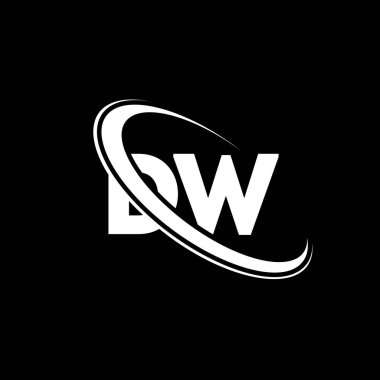 DW logo. D W design. White DW letter. DW/D W letter logo design. Initial letter DW linked circle uppercase monogram logo.	