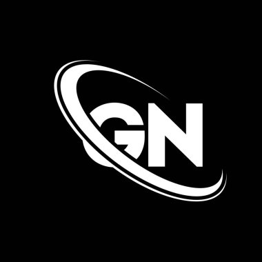 GN logo. G N design. White GN letter. GN/G N letter logo design. Initial letter GN linked circle uppercase monogram logo.	
