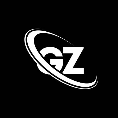 GZ logo. G Z design. White GZ letter. GZ/G Z letter logo design. Initial letter GZ linked circle uppercase monogram logo.	