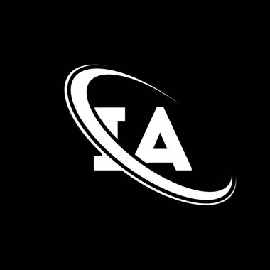 IA logo. I A design. White IA letter. IA/I A letter logo design. Initial letter IA linked circle uppercase monogram logo.	 clipart