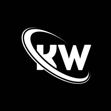 KW logo. K W design. White KW letter. KW/K W letter logo design. Initial letter KW linked circle uppercase monogram logo.	