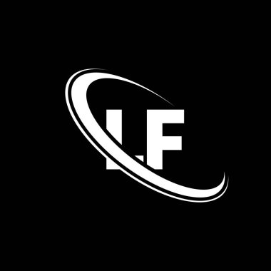 LF logo. L F design. White LF letter. LF/L F letter logo design. Initial letter LF linked circle uppercase monogram logo.	
