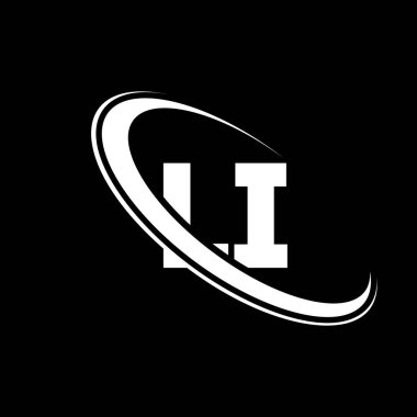 LI logo. L I design. White LI letter. LI/L I letter logo design. Initial letter LI linked circle uppercase monogram logo.	