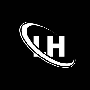 LH logo. L H design. White LH letter. LH/L H letter logo design. Initial letter LH linked circle uppercase monogram logo.	