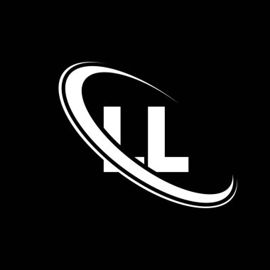 LL logo. L L design. White LL letter. LL/L L letter logo design. Initial letter LL linked circle uppercase monogram logo.	