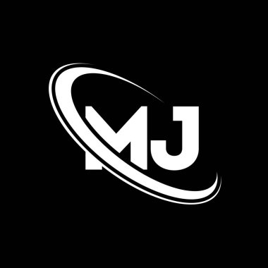 MJ logo. M J design. White MJ letter. MJ/M J letter logo design. Initial letter MJ linked circle uppercase monogram logo.	