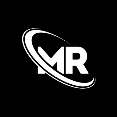 MR logo. M R design. White MR letter. MR/M R letter logo design. Initial letter MR linked circle uppercase monogram logo.	