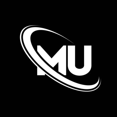 MU logo. M U design. White MU letter. MU/M U letter logo design. Initial letter MU linked circle uppercase monogram logo.	