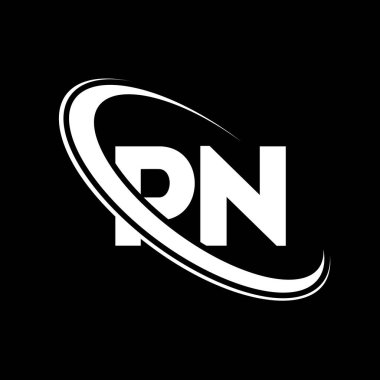 PN logo. P N design. White PN letter. PN/P N letter logo design. Initial letter PN linked circle uppercase monogram logo.	