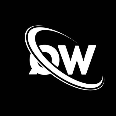 QW logo. Q W design. White QW letter. QW/Q W letter logo design. Initial letter QW linked circle uppercase monogram logo.	