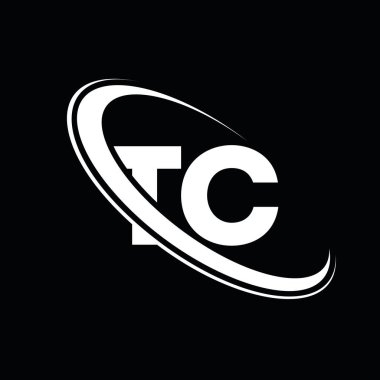 TC logo. T C design. White TC letter. TC/T C letter logo design. Initial letter TC linked circle uppercase monogram logo.	