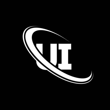 UI logo. U I design. White UI letter. UI/U I letter logo design. Initial letter UI linked circle uppercase monogram logo.	