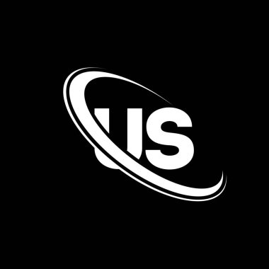 US logo. U S design. White US letter. US/U S letter logo design. Initial letter US linked circle uppercase monogram logo.	