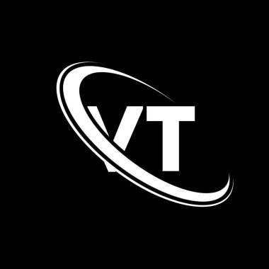 VT logo. V T design. White VT letter. VT/V T letter logo design. Initial letter VT linked circle uppercase monogram logo.	