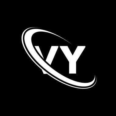 VY logo. V Y design. White VY letter. VY/V Y letter logo design. Initial letter VY linked circle uppercase monogram logo.	