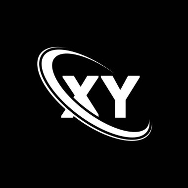 XY logo. X Y design. White XY letter. XY/X Y letter logo design. Initial letter XY linked circle uppercase monogram logo.	