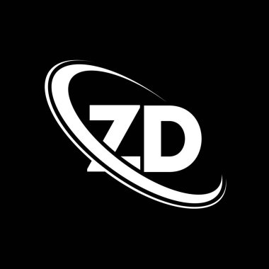ZD logo. Z D design. White ZD letter. ZD/Z D letter logo design. Initial letter ZD linked circle uppercase monogram logo.	