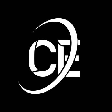 CE logo. C E design. White CE letter. CE/C E letter logo design. Initial letter CE linked circle uppercase monogram logo.	