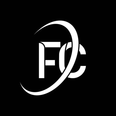 FC logo. F C design. White FC letter. FC/F C letter logo design. Initial letter FC linked circle uppercase monogram logo.	