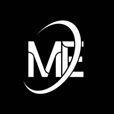 ME logo. M E design. White ME letter. ME/M E letter logo design. Initial letter ME linked circle uppercase monogram logo.	