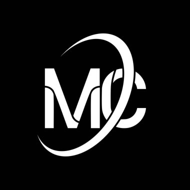 MC logo. M C design. White MC letter. MC/M C letter logo design. Initial letter MC linked circle uppercase monogram logo.	
