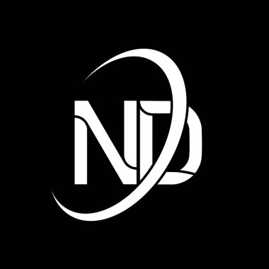 ND logo. N D design. White ND letter. ND/N D letter logo design. Initial letter ND linked circle uppercase monogram logo.	