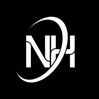 NH logo. N H design. White NH letter. NH/N H letter logo design. Initial letter NH linked circle uppercase monogram logo.	