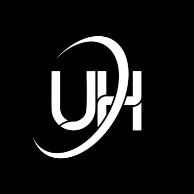UH logo. U H design. White UH letter. UH/U H letter logo design. Initial letter UH linked circle uppercase monogram logo.	