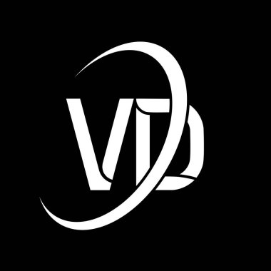 VD logo. V D design. White VD letter. VD/V D letter logo design. Initial letter VD linked circle uppercase monogram logo.	