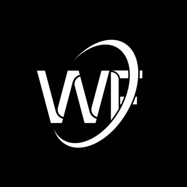 WF logo. W F design. White WF letter. WF/W F letter logo design. Initial letter WF linked circle uppercase monogram logo.	