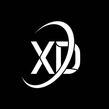XD logo. X D design. White XD letter. XD/X D letter logo design. Initial letter XD linked circle uppercase monogram logo.	