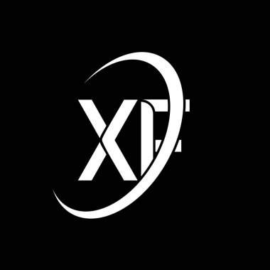 XF logo. X F design. White XF letter. XF/X F letter logo design. Initial letter XF linked circle uppercase monogram logo.	