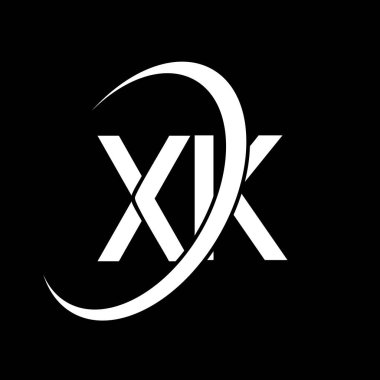 XK logosu. X K tasarımı. Beyaz XK mektubu. XK / X K harf logosu tasarımı. İlk harf XK bağlı daire büyük harf monogram logosu.