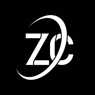 ZC logo. Z C design. White ZC letter. ZC/Z C letter logo design. Initial letter ZC linked circle uppercase monogram logo.	