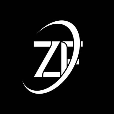 ZF logo. Z F design. White ZF letter. ZF/Z F letter logo design. Initial letter ZF linked circle uppercase monogram logo.	