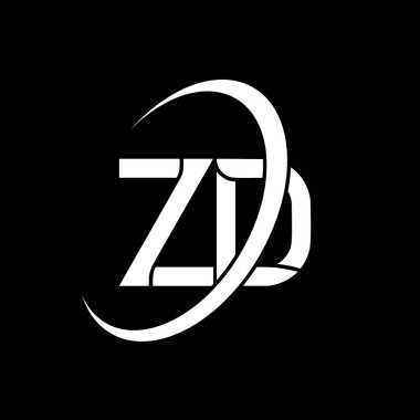 ZD logo. Z D design. White ZD letter. ZD/Z D letter logo design. Initial letter ZD linked circle uppercase monogram logo.	