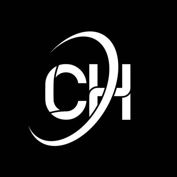 Logosu Tasarımı Beyaz Mektubu Harfi Logo Tasarımı Harf Bağlantılı Daire — Stok Vektör