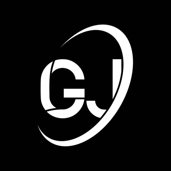 Logo Design Weißer Brief Buchstabe Logo Design Anfangsbuchstabe Verknüpfte Kreis — Stockvektor