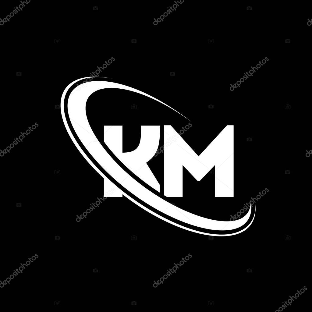 Km Logo K M Design White Km Letter Km K M Letter Logo Design Initial Letter Km Linked Circle Uppercase Monogram Logo Km Logo K M Design White Km Letter Km K M