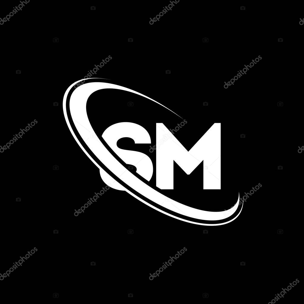 Sm Logo S M Design White Sm Letter Sm S M Letter Logo Design Initial Letter Sm Linked Circle Uppercase Monogram Logo Larastock