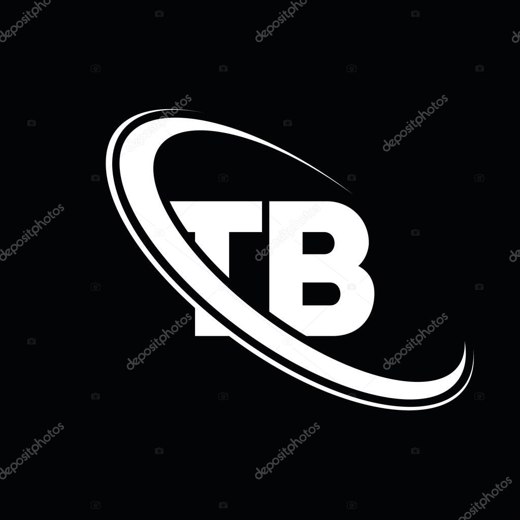 TB logo. T B design. White TB letter. TB/T B letter logo design. Initial letter TB linked circle uppercase monogram logo.