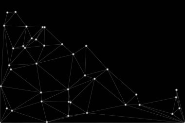 Pankart tasarımı için genel ağ bağlantısı arkaplanı. Noktaları ve çizgileri birleştiren soyut çizgi arkaplanı. Ağ Bağlantısı, çokgen sosyal ağ iletişimi. İnternet teknolojisi.