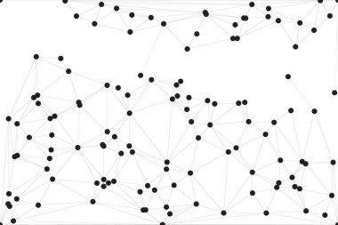 Pankart tasarımı için genel ağ bağlantısı arkaplanı. Noktaları ve çizgileri birleştiren soyut çizgi arkaplanı. Ağ Bağlantısı, çokgen sosyal ağ iletişimi. İnternet teknolojisi.