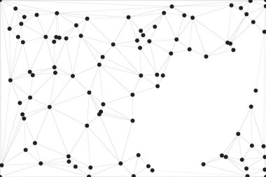 Pankart tasarımı için genel ağ bağlantısı arkaplanı. Noktaları ve çizgileri birleştiren soyut çizgi arkaplanı. Ağ Bağlantısı, çokgen sosyal ağ iletişimi. İnternet teknolojisi.