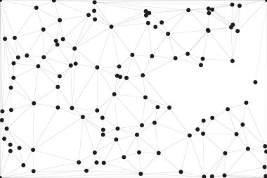 Pankart tasarımı için genel ağ bağlantısı arkaplanı. Noktaları ve çizgileri birleştiren soyut çizgi arkaplanı. Ağ Bağlantısı, çokgen sosyal ağ iletişimi. İnternet teknolojisi.