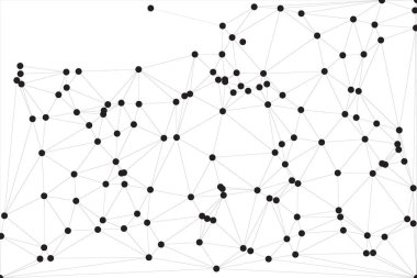 Pankart tasarımı için genel ağ bağlantısı arkaplanı. Noktaları ve çizgileri birleştiren soyut çizgi arkaplanı. Ağ Bağlantısı, çokgen sosyal ağ iletişimi. İnternet teknolojisi.